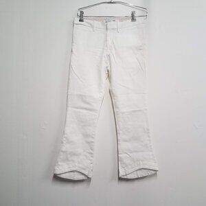 Carine Roitfeld x Uniqlo Crop Pants Womens White 11 Flare Asymmetrical 176928